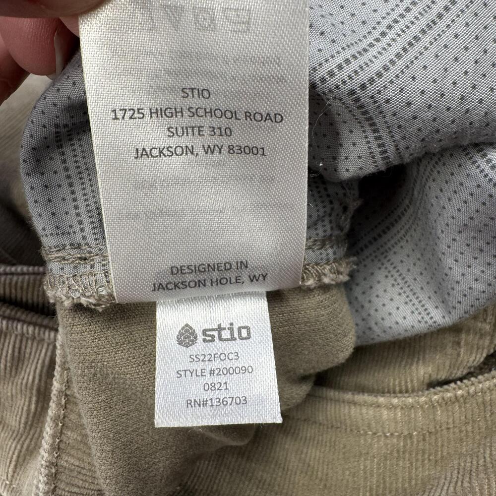 Stio Pants Mens 34x30 Beige Rivet Cord Corduroy Organic Cotton Stretch Casual - Picture 9 of 16